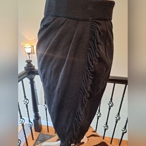 NEW! ANDREA JOVEN ALL WOOL WRAP FRINGE SKIRT